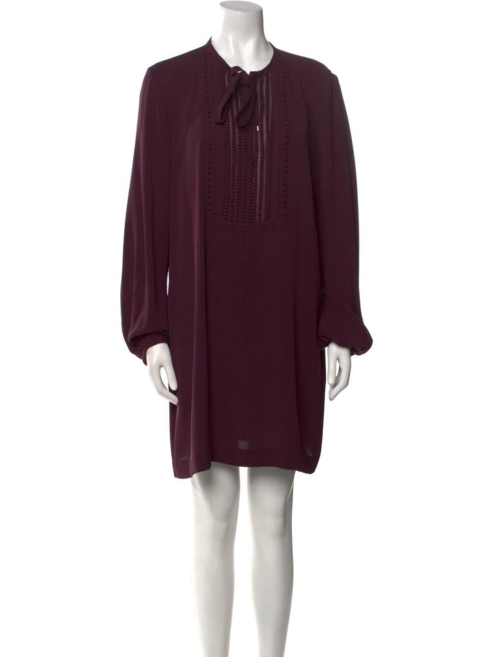 Diane Von Furstenberg Plum Long Sleeve Mini Dress Size 0